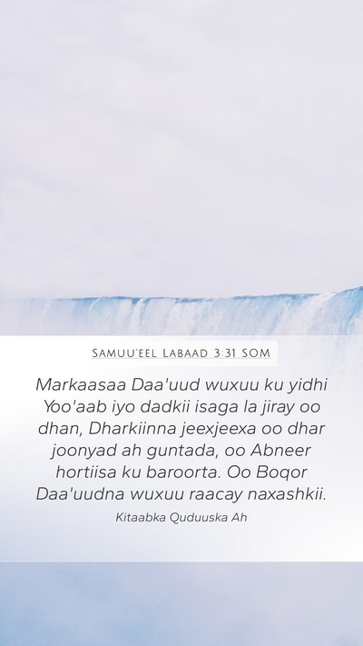 Samuu'eel Labaad 3:31 SOM Bible Verse Image
