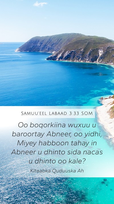 Samuu'eel Labaad 3:33 SOM Bible Verse Image