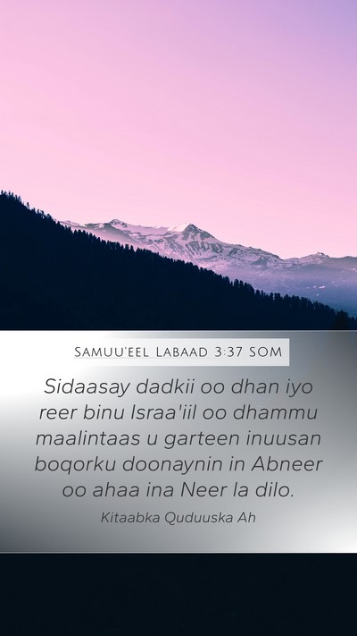 Samuu'eel Labaad 3:37 SOM Bible Verse Image