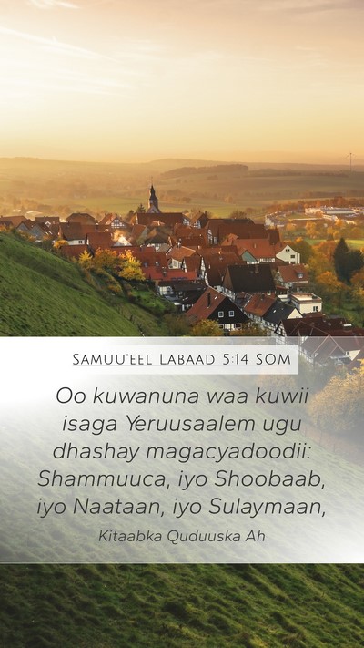 Samuu'eel Labaad 5:14 SOM Bible Verse Image
