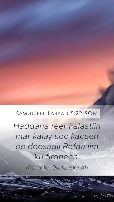 Samuu'eel Labaad 5:22 SOM Bible Verse Image