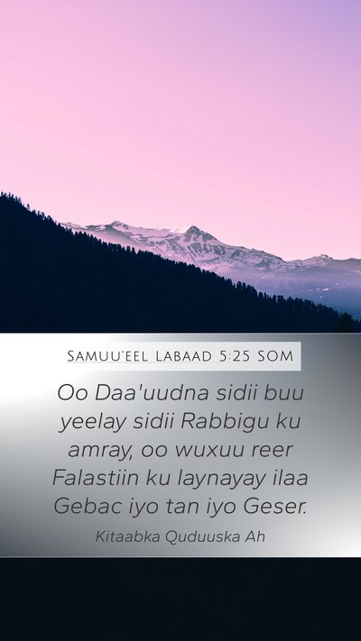 Samuu'eel Labaad 5:25 SOM Bible Verse Image