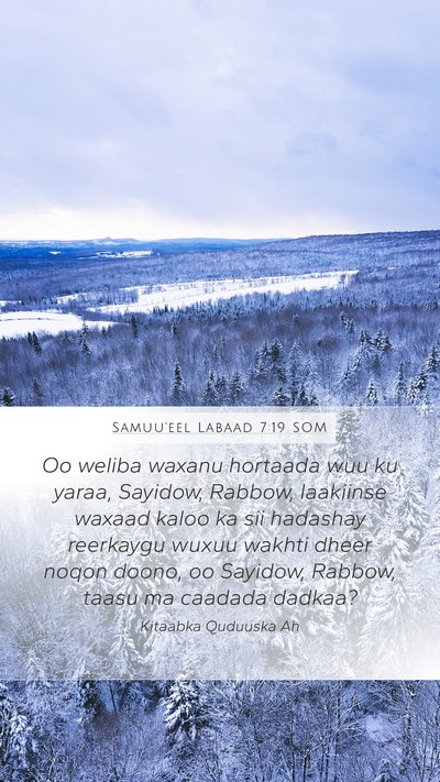 Samuu'eel Labaad 7:19 SOM Bible Verse Image