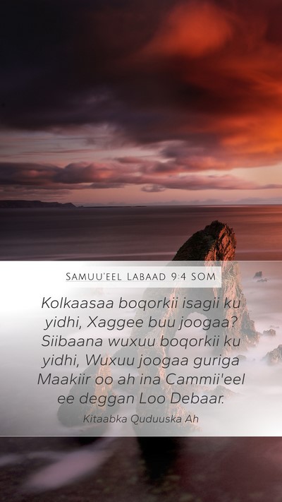 Samuu'eel Labaad 9:4 SOM Bible Verse Image
