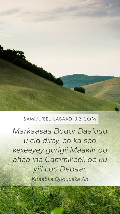 Samuu'eel Labaad 9:5 SOM Mobile Phone Wallpaper - Markaasaa Boqor Daa'uud u cid diray, oo ka soo - Mobile Bible Verse Wallpaper