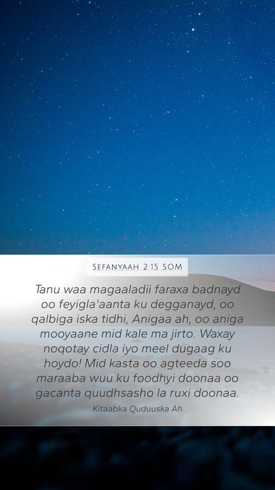 Sefanyaah 2:15 SOM Bible Verse Image