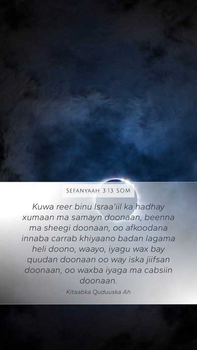 Sefanyaah 3:13 SOM Bible Verse Image