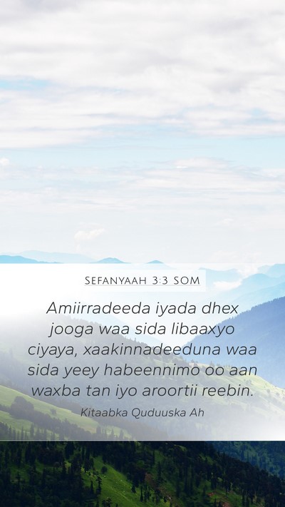 Sefanyaah 3:3 SOM Bible Verse Image