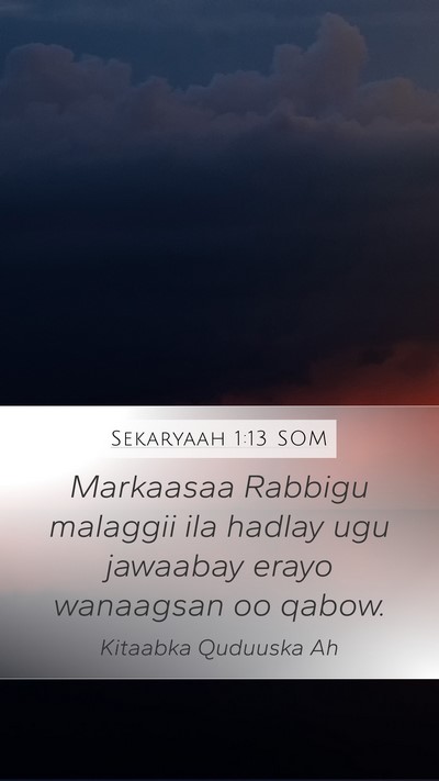Sekaryaah 1:13 SOM Bible Verse Image
