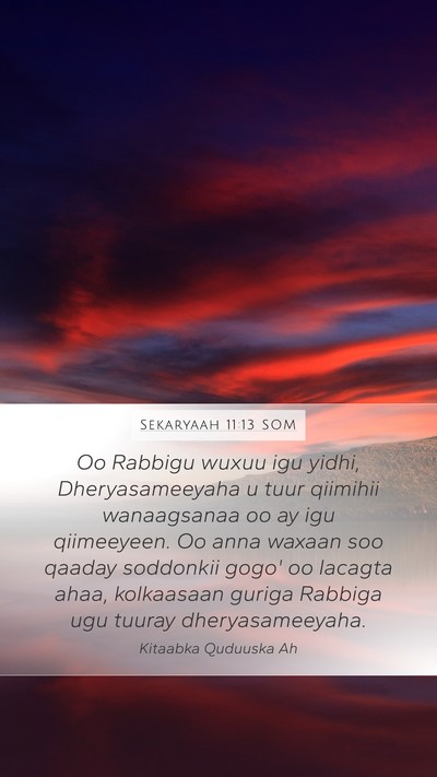 Sekaryaah 11:13 SOM Bible Verse Image