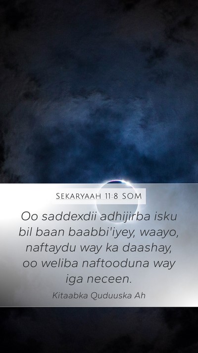 Sekaryaah 11:8 SOM Bible Verse Image