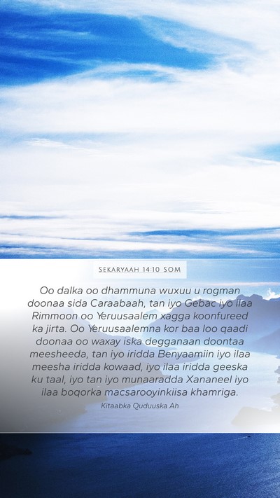 Sekaryaah 14:10 SOM Bible Verse Image