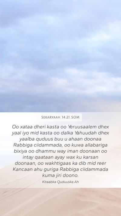 Sekaryaah 14:21 SOM Bible Verse Image