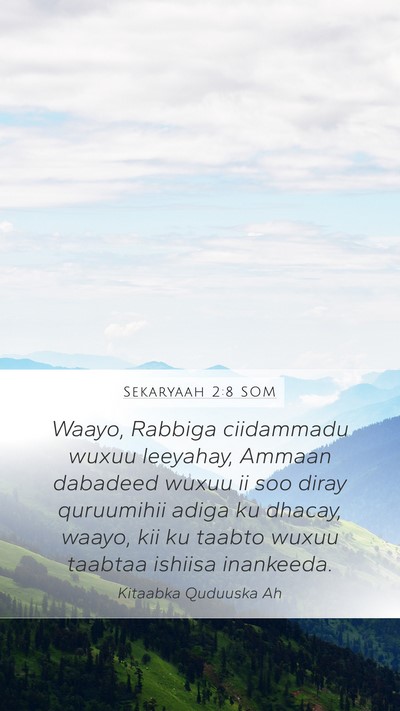 Sekaryaah 2:8 SOM Bible Verse Image