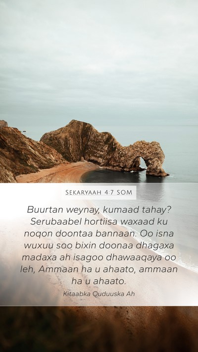 Sekaryaah 4:7 SOM Bible Verse Image