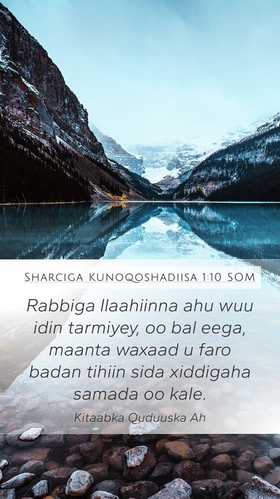 Sharciga Kunoqoshadiisa 1:10 SOM Bible Verse Image
