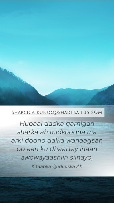 Sharciga Kunoqoshadiisa 1:35 SOM Bible Verse Image