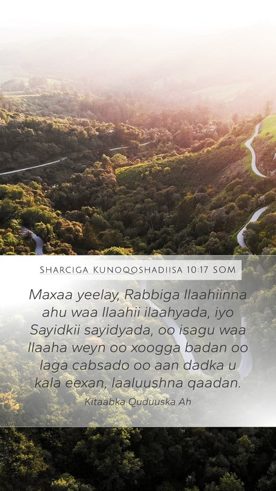 Sharciga Kunoqoshadiisa 10:17 SOM Bible Verse Image