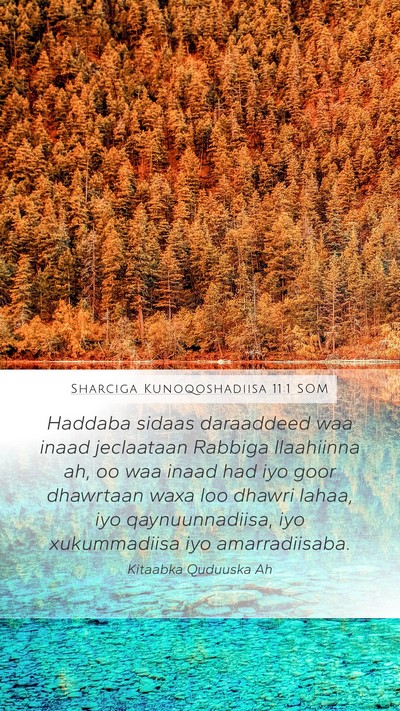 Sharciga Kunoqoshadiisa 11:1 SOM Bible Verse Image