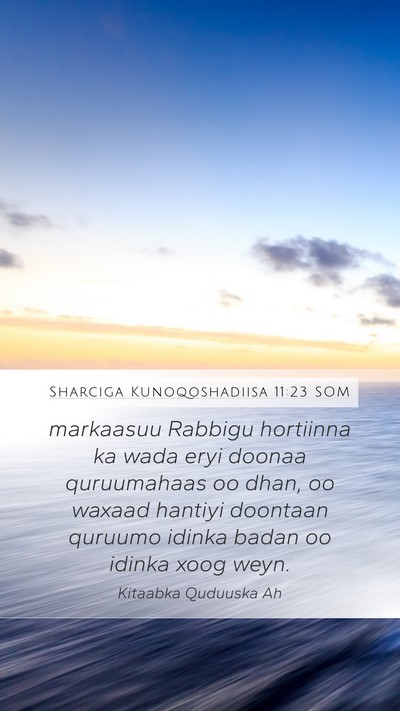 Sharciga Kunoqoshadiisa 11:23 SOM Bible Verse Image