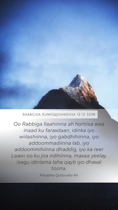 Sharciga Kunoqoshadiisa 12:12 SOM Bible Verse Image