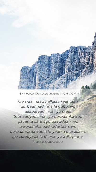 Sharciga Kunoqoshadiisa 12:6 SOM Bible Verse Image