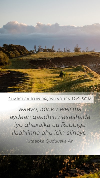 Sharciga Kunoqoshadiisa 12:9 SOM Bible Verse Image