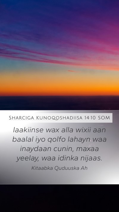 Sharciga Kunoqoshadiisa 14:10 SOM Bible Verse Image