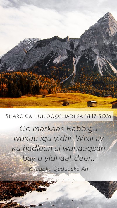 Sharciga Kunoqoshadiisa 18:17 SOM Bible Verse Image
