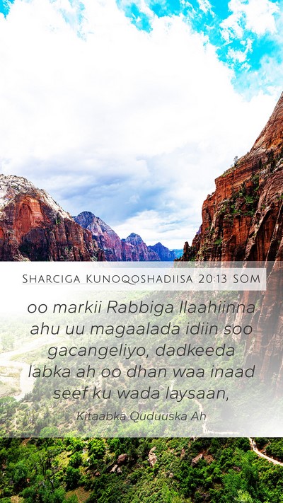 Sharciga Kunoqoshadiisa 20:13 SOM Bible Verse Image