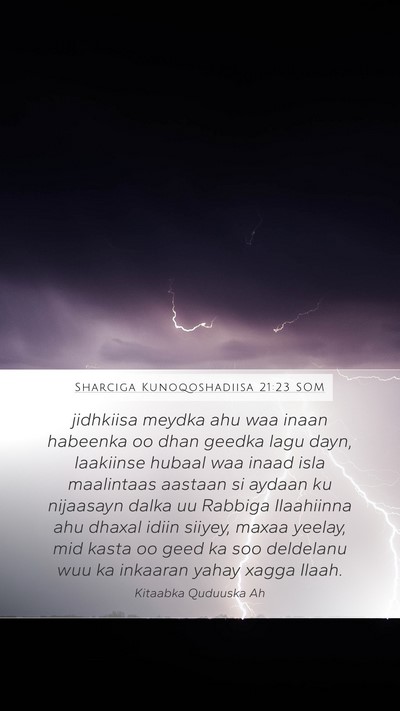 Sharciga Kunoqoshadiisa 21:23 SOM Bible Verse Image