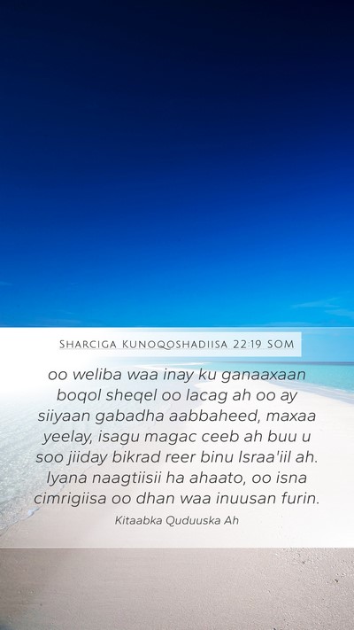 Sharciga Kunoqoshadiisa 22:19 SOM Bible Verse Image