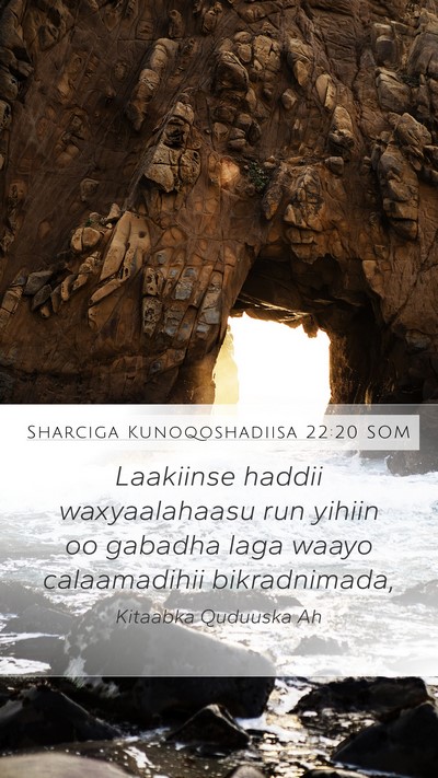 Sharciga Kunoqoshadiisa 22:20 SOM Mobile Phone Wallpaper - Laakiinse haddii waxyaalahaasu run yihiin oo - Mobile Bible Verse Wallpaper