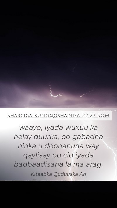 Sharciga Kunoqoshadiisa 22:27 SOM Mobile Phone Wallpaper - waayo, iyada wuxuu ka helay duurka, oo gabadha - Mobile Bible Verse Wallpaper