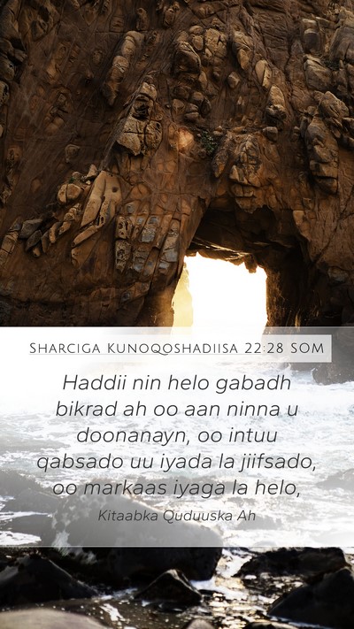 Sharciga Kunoqoshadiisa 22:28 SOM Bible Verse Image