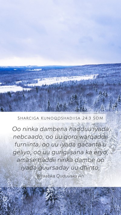 Sharciga Kunoqoshadiisa 24:3 SOM Bible Verse Image