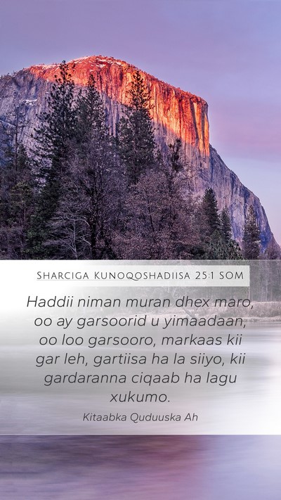 Sharciga Kunoqoshadiisa 25:1 SOM Bible Verse Image