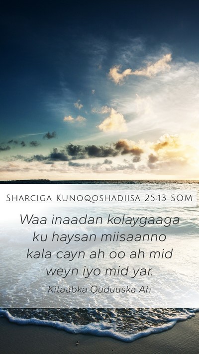 Sharciga Kunoqoshadiisa 25:13 SOM Bible Verse Image