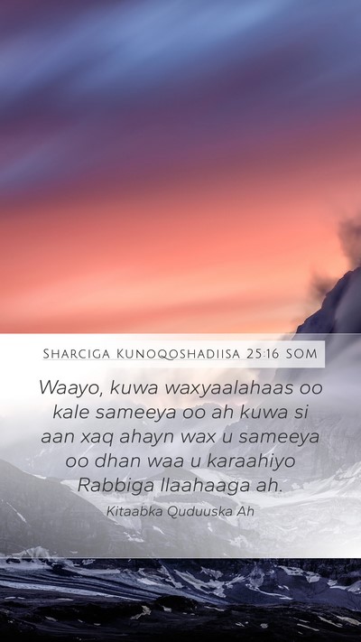 Sharciga Kunoqoshadiisa 25:16 SOM Bible Verse Image