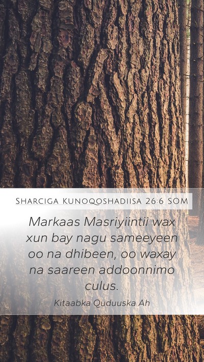Sharciga Kunoqoshadiisa 26:6 SOM Bible Verse Image