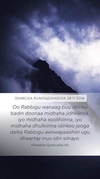 Sharciga Kunoqoshadiisa 28:11 SOM Bible Verse Image
