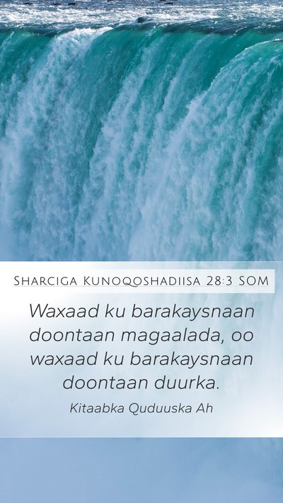 Sharciga Kunoqoshadiisa 28:3 SOM Bible Verse Image