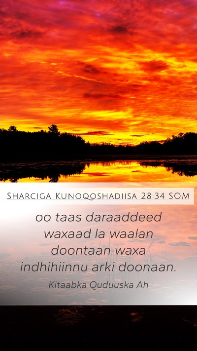 Sharciga Kunoqoshadiisa 28:34 SOM Bible Verse Image