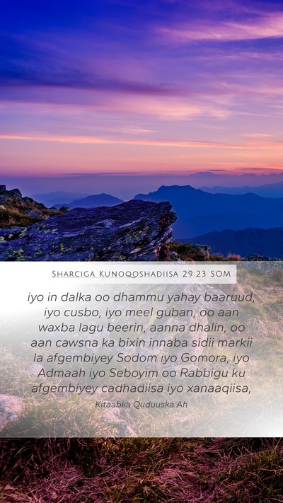 Sharciga Kunoqoshadiisa 29:23 SOM Bible Verse Image