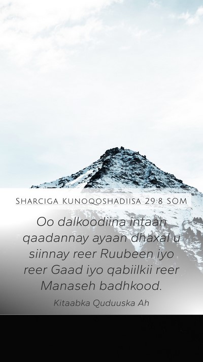 Sharciga Kunoqoshadiisa 29:8 SOM Bible Verse Image