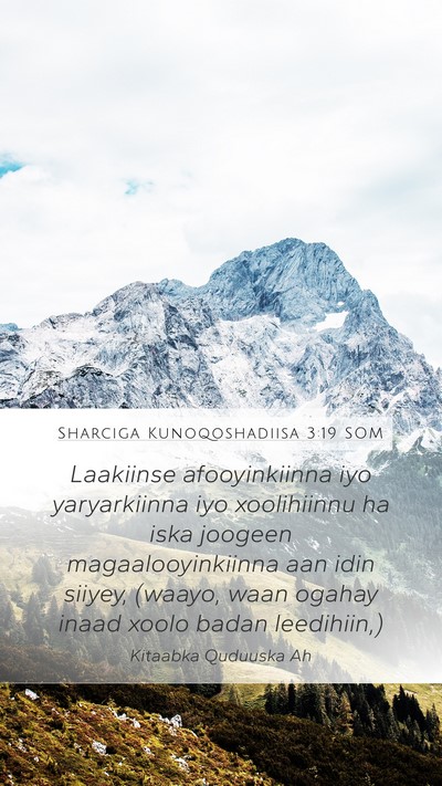 Sharciga Kunoqoshadiisa 3:19 SOM Mobile Phone Wallpaper - Laakiinse afooyinkiinna iyo yaryarkiinna iyo - Mobile Bible Verse Wallpaper