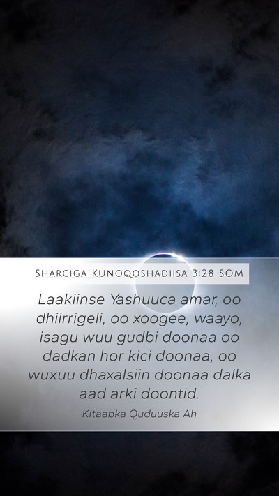 Sharciga Kunoqoshadiisa 3:28 SOM Bible Verse Image