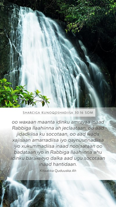 Sharciga Kunoqoshadiisa 30:16 SOM Bible Verse Image