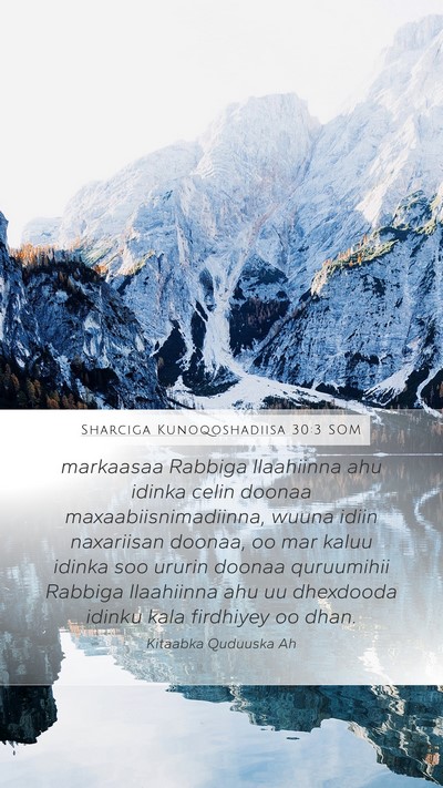 Sharciga Kunoqoshadiisa 30:3 SOM Bible Verse Image