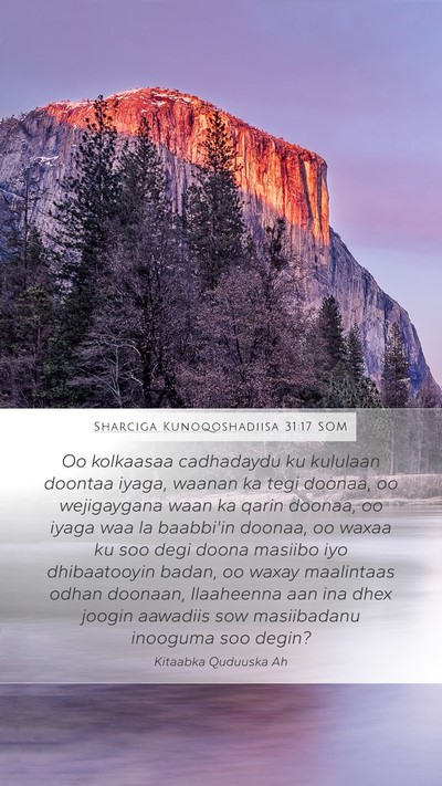 Sharciga Kunoqoshadiisa 31:17 SOM Bible Verse Image